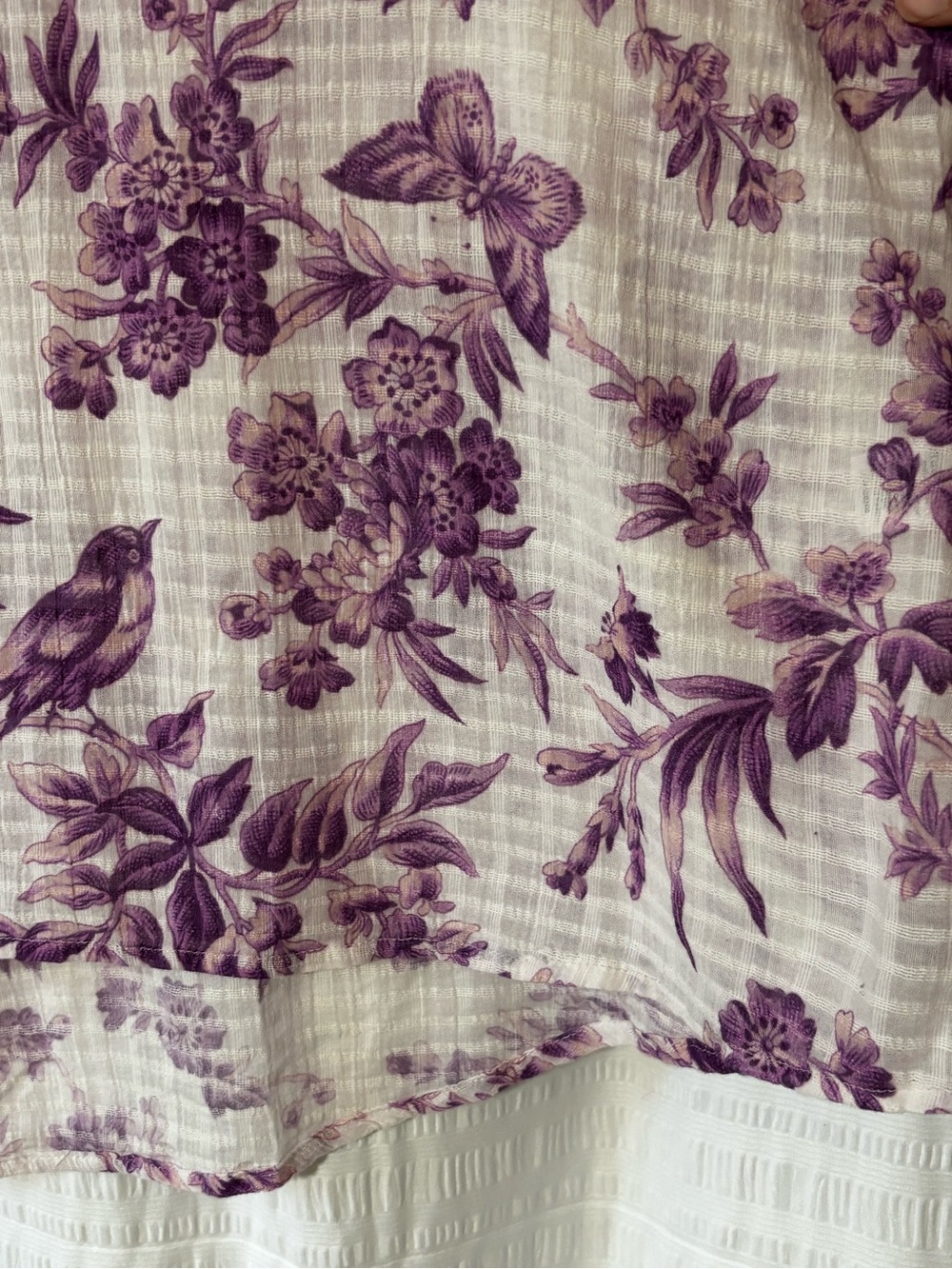 Sundance Lavender Purple & White Floral Gauzy Cotton Top, size XXL - Picture 5 of 13